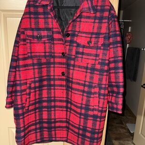 Evans Red Check Print Jacket
